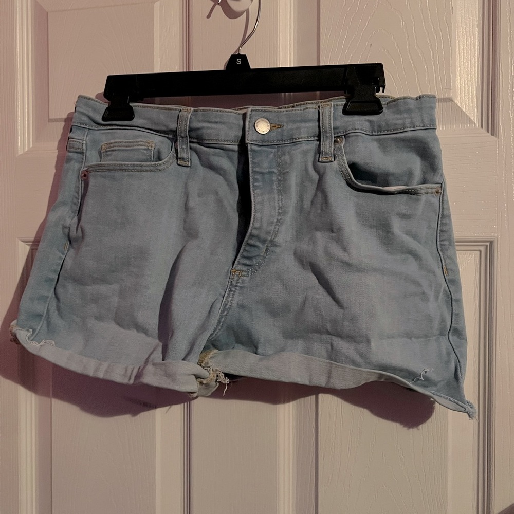light blue shorts